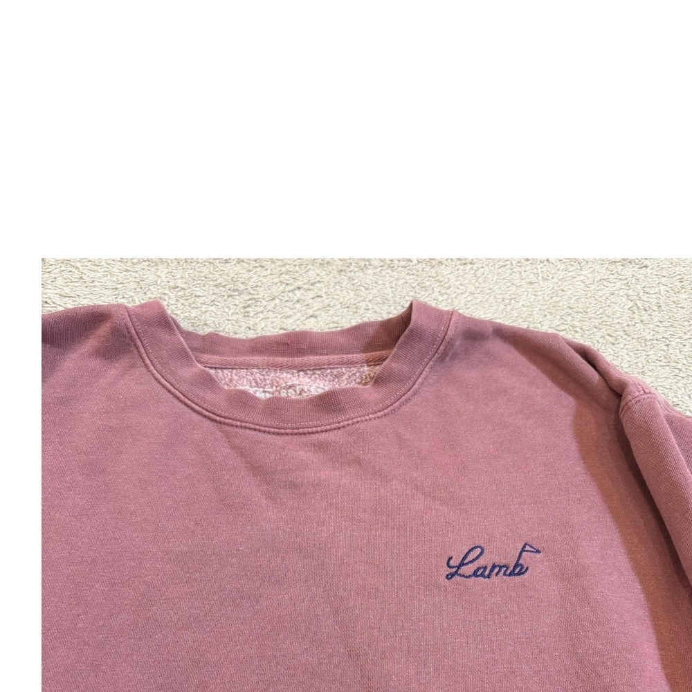 Lamb & Co Crewneck Sweatshirt Dusty Rose‎ Medium Unisex Casual Pullover Golf